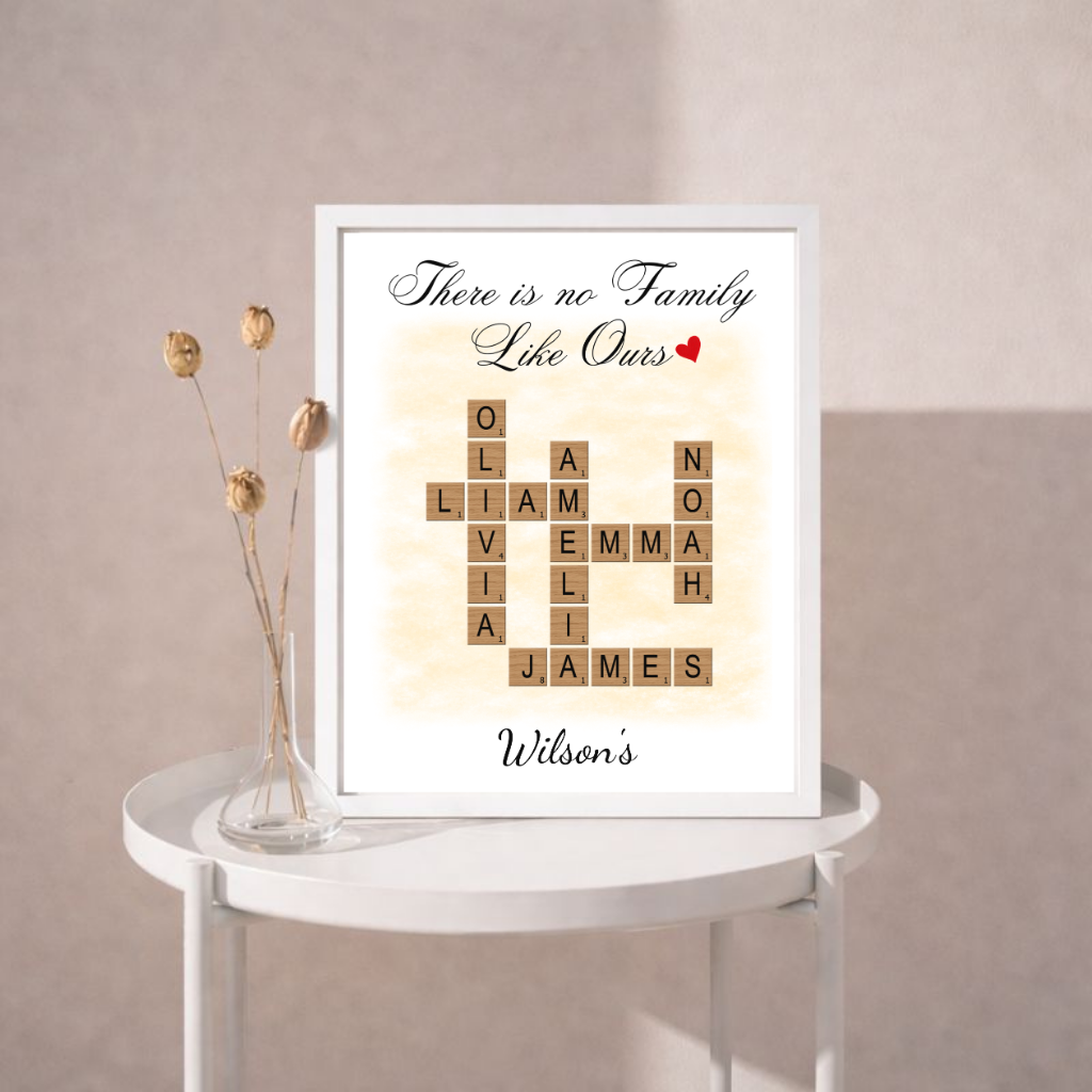 Custom Family Crossword Puzzle Poster