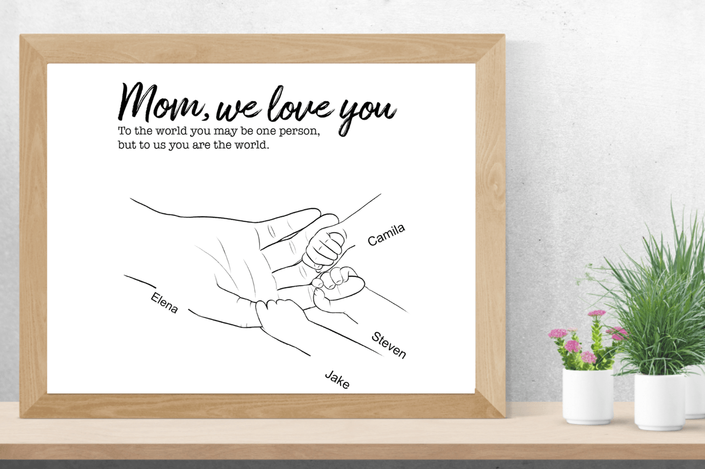 Personalised Mum Hands Poster (A3) - All Custom
