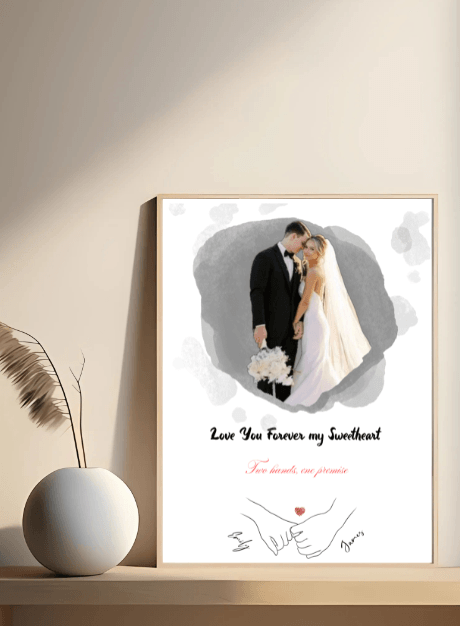 Personalised Couple Hand‑in‑Hand Poster (A3) - All Custom