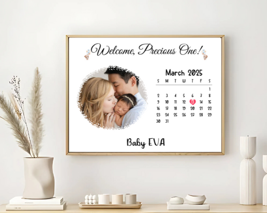 Personalised Baby Birth Calendar Poster (A3) - All Custom
