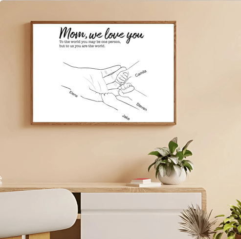 Personalised Mum Hands Poster (A3) - All Custom