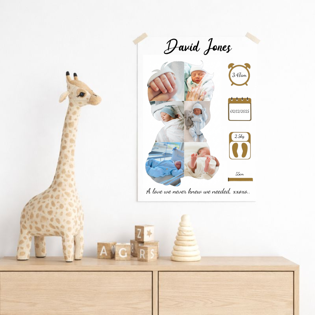 Personalized Baby Birth Keepsake Poster