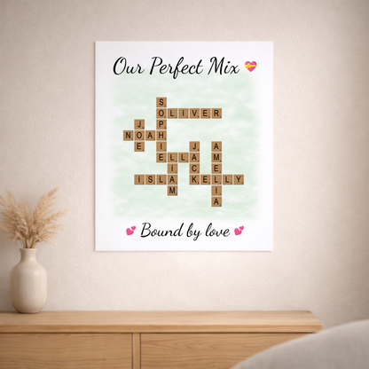 Custom Family Crossword Puzzle Poster