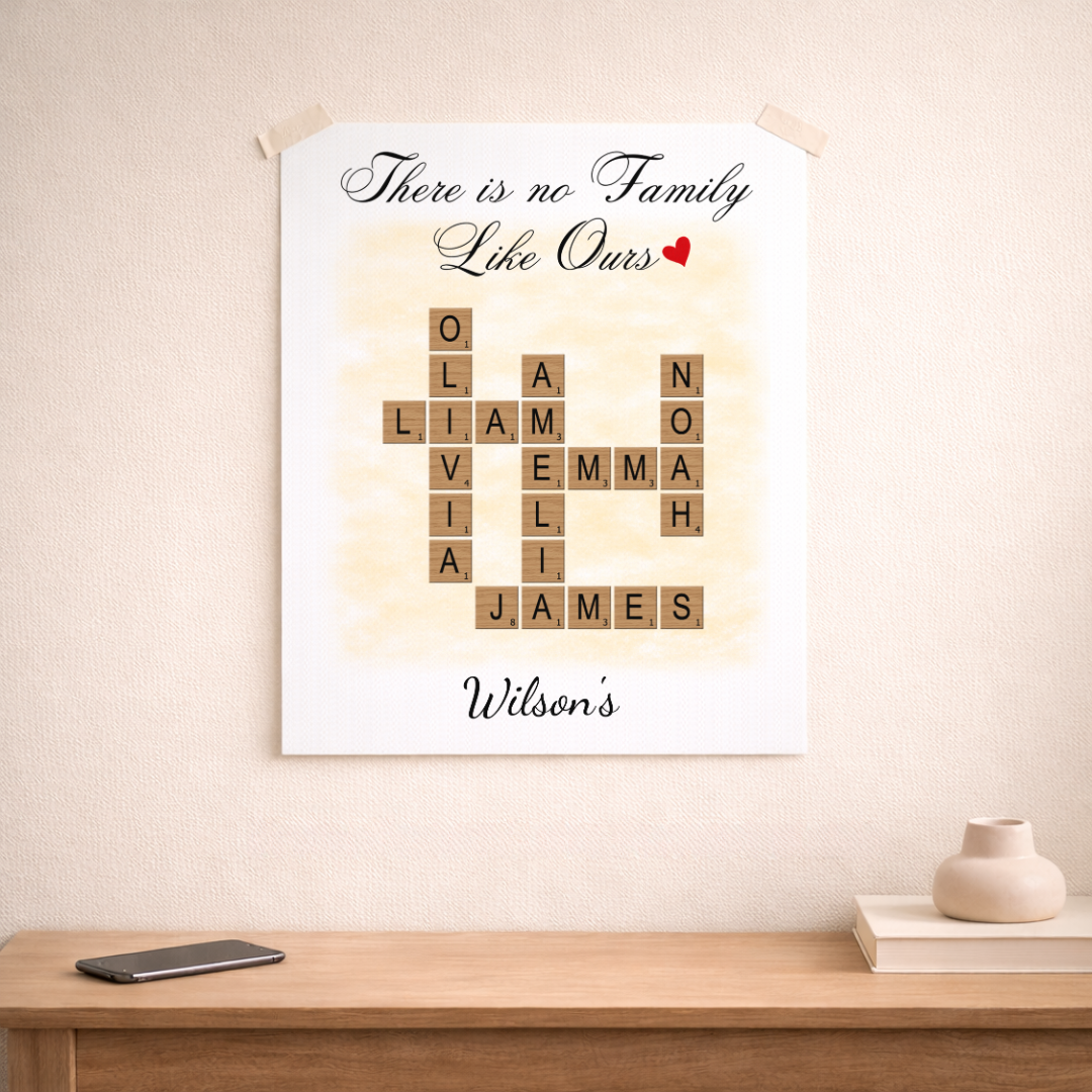 Custom Family Crossword Puzzle Poster