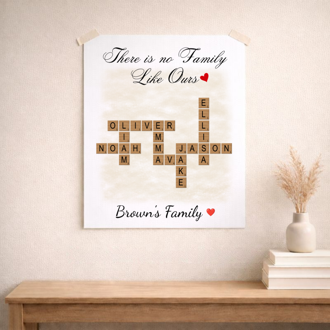 Custom Family Crossword Puzzle Poster