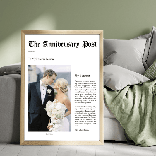 Personalised Anniversary Newspaper Poster (A3) - All Custom