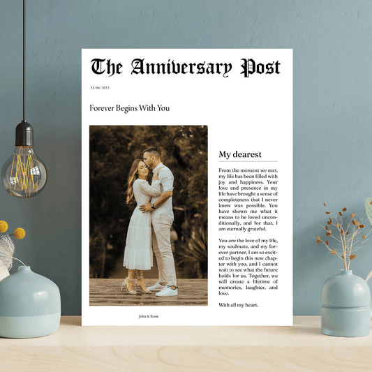 Personalised Anniversary Newspaper Poster (A3) - All Custom