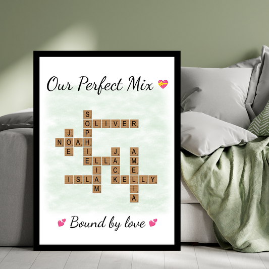 Custom Family Crossword Puzzle Poster