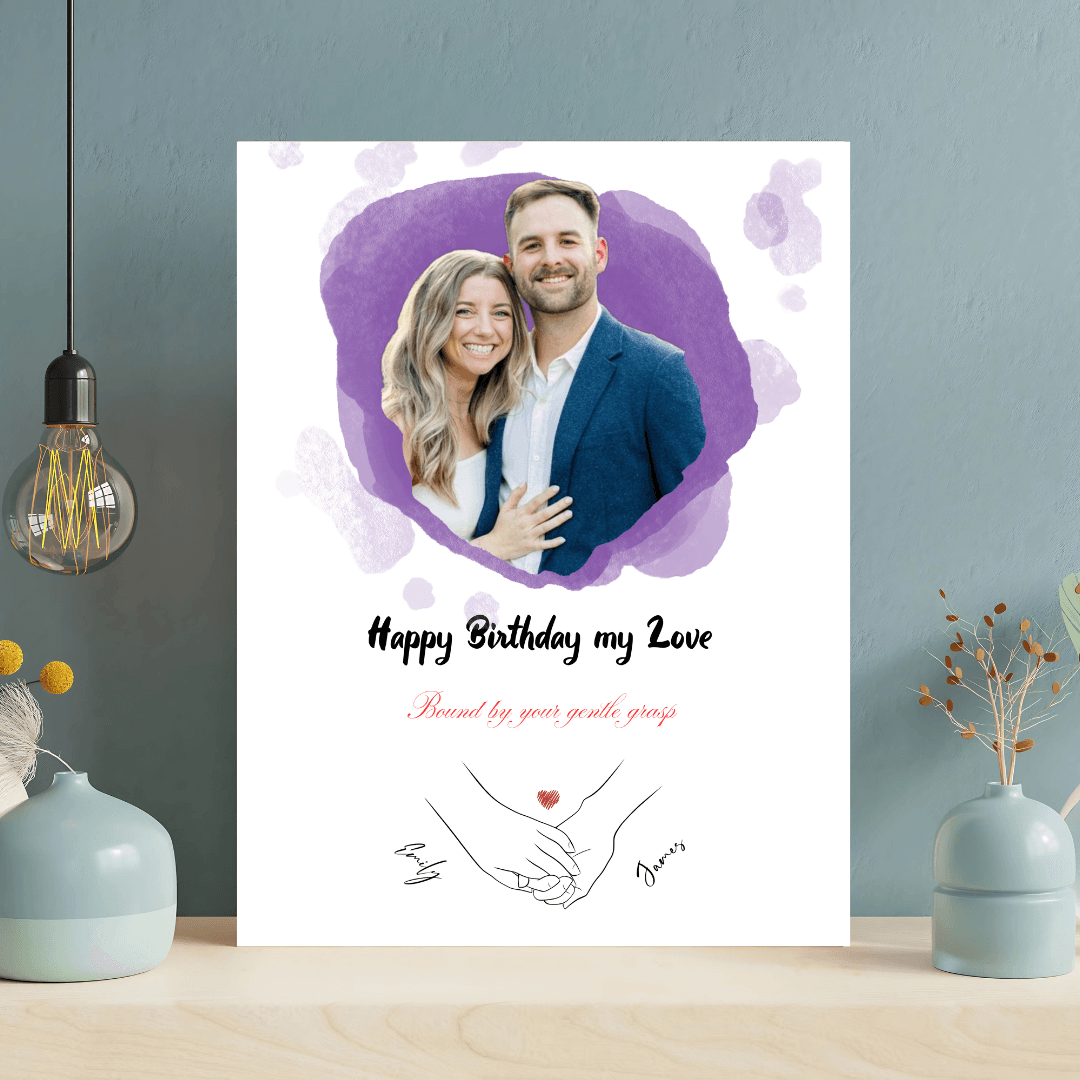 Personalised Couple Hand‑in‑Hand Poster (A3) - All Custom