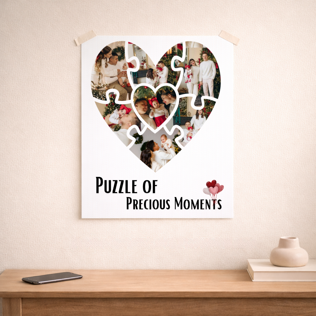 Personalized Heart Photo Collage Poster