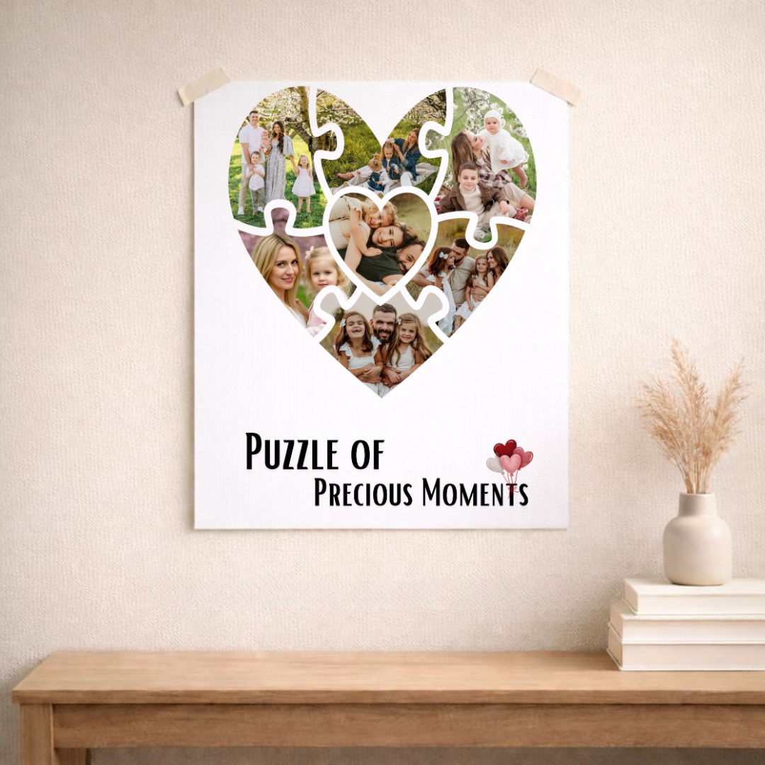 Personalized Heart Photo Collage Poster