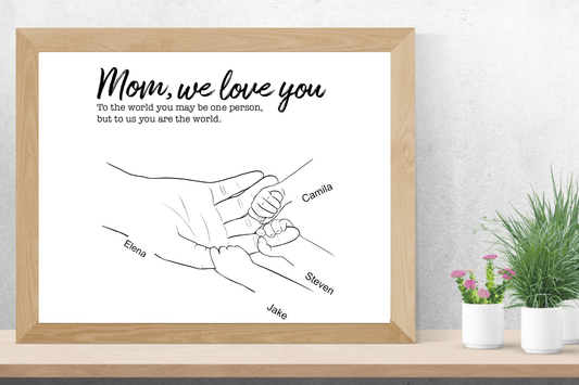 Personalised Mum Hands Poster (A3) - All Custom