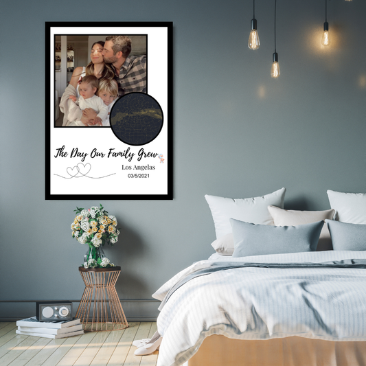 Personalized Star Map Photo Poster- Custom Night Sky Gift (16×20″)
