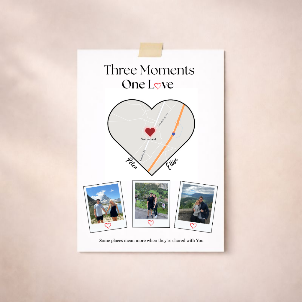 Personalized Heart Map Photo Poster