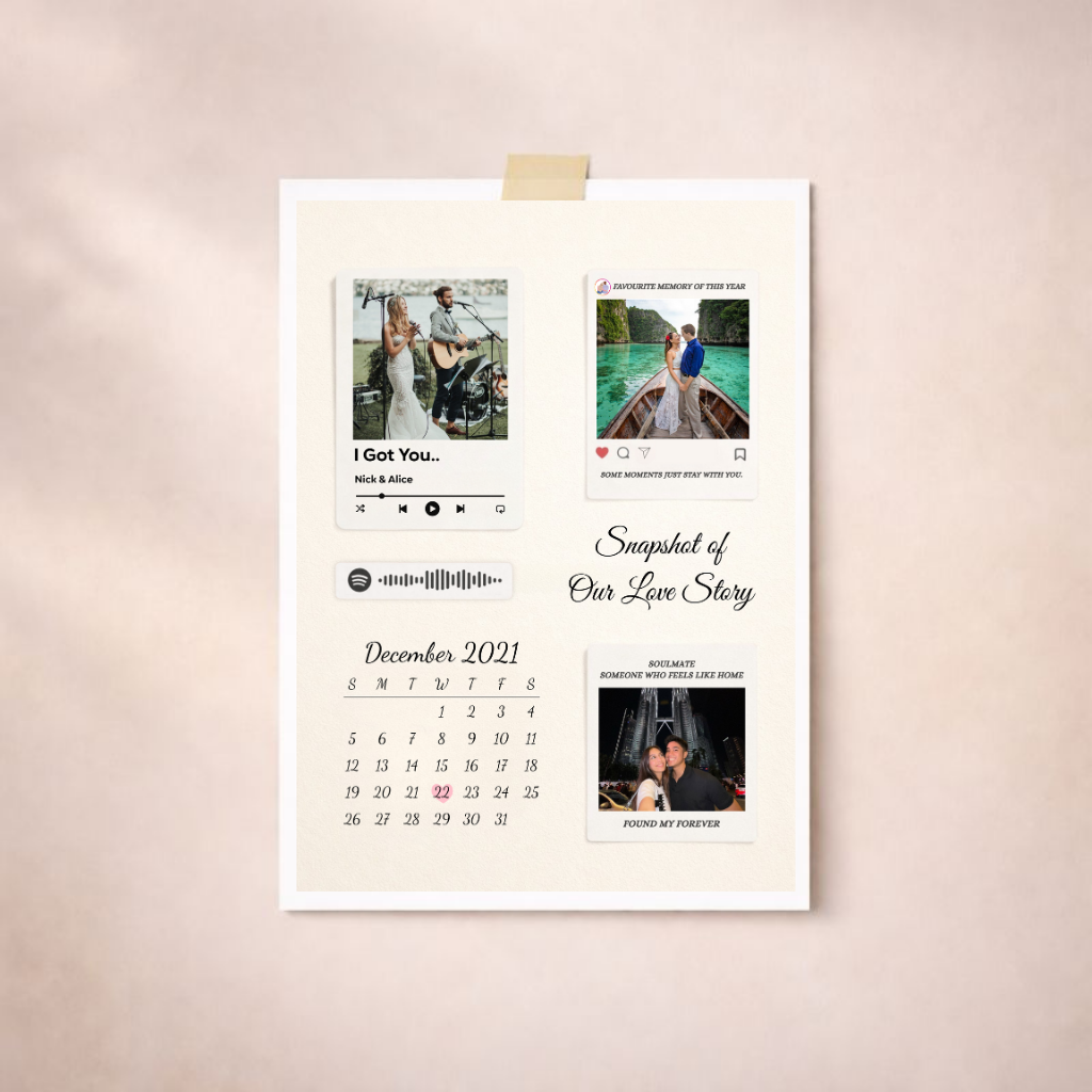 Personalized Song & Memory Calendar Poster